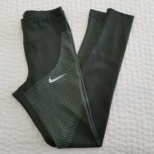 Nike Dri-Fit Olive Green Running Tights (mid-rise)